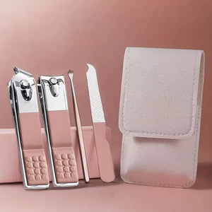 4 In 1 Professional Manicure Set 4-piece Stainless Steel Nail Care Kit – Nail Clippers, Cuticle Nippers, Nail File & Spoon Pusher – Unscented, No Batteries Needed, Non-electric Tools For Nail Techs & Home Use – Random Color