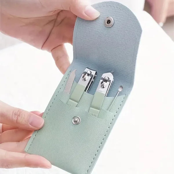4 In 1 Professional Manicure Set 4-piece Stainless Steel Nail Care Kit – Nail Clippers, Cuticle Nippers, Nail File & Spoon Pusher – Unscented, No Batteries Needed, Non-electric Tools For Nail Techs & Home Use – Random Color