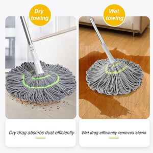 xtendable Twist Mop Fine Fiber Floor Mop – 2-in-1 Rotatable Adjustable Mop | 360-degree Fine Fiber Fabric Self-twisting Dehydr