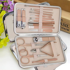 Manicure Set,18 In 1 Professional Women Grooming Kit, Pedicure Kit, Nail Clippers And Beauty Tool Portable Set, Rose Gold Stainless Steel Manicure Set With Luxurious Travel Case(rose Gold) (18pcs)