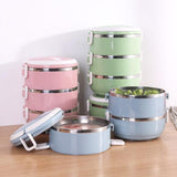 Multi-layer Heat Preservation Stainless Steel Leakproof Lunch Box Food Container(random Color)