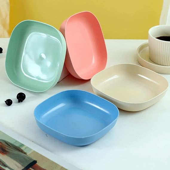 (nw000395) 10 Pcs Multi-function Spit Bone Plate Set Household Food Grade Plastic Elliptical Plate Set