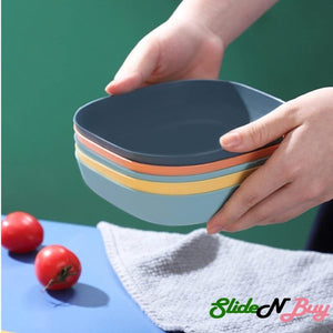 (nw000395) 10 Pcs Multi-function Spit Bone Plate Set Household Food Grade Plastic Elliptical Plate Set