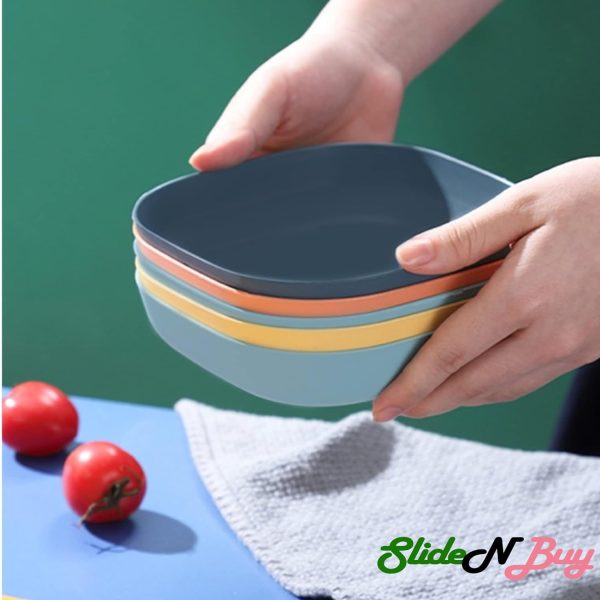 (nw000395) 10 Pcs Multi-function Spit Bone Plate Set Household Food Grade Plastic Elliptical Plate Set