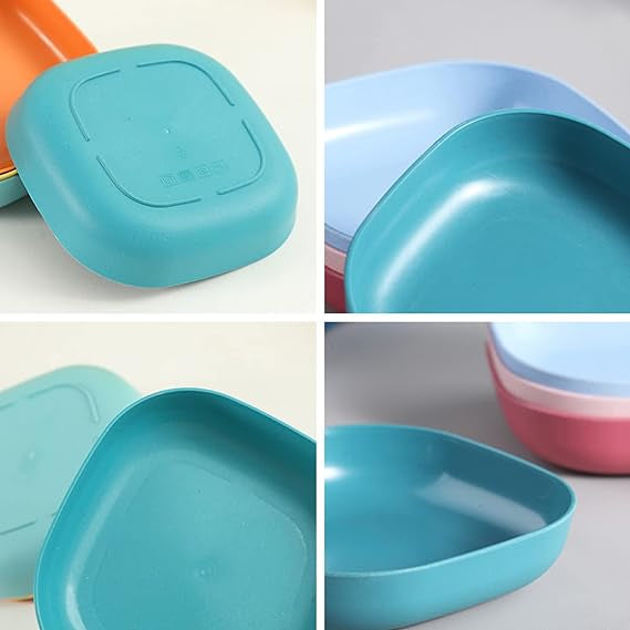 (nw000395) 10 Pcs Multi-function Spit Bone Plate Set Household Food Grade Plastic Elliptical Plate Set