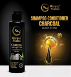 Rivaaj Mahal Charcoal Shampoo + Conditioner – Black Shine Formula For Deep Clean & Smooth Finish