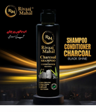 Rivaaj Mahal Charcoal Shampoo + Conditioner – Black Shine Formula For Deep Clean & Smooth Finish