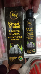 Rivaaj Mahal Charcoal Shampoo + Conditioner – Black Shine Formula For Deep Clean & Smooth Finish