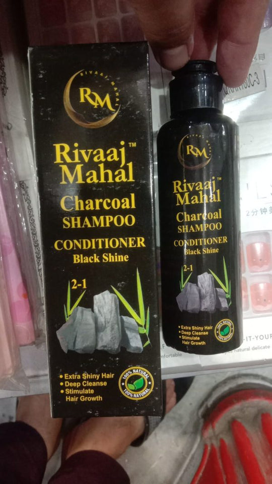 Rivaaj Mahal Charcoal Shampoo + Conditioner – Black Shine Formula For Deep Clean & Smooth Finish