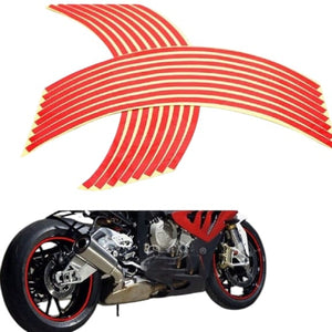 Universal Reflective Wheel Stickers Set | Rim Stripe Decal Tape – Reflective Rim Tape | Wheel Stripe Decal Trim For Motorcycle Wheels