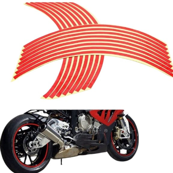 Universal Reflective Wheel Stickers Set | Rim Stripe Decal Tape – Reflective Rim Tape | Wheel Stripe Decal Trim For Motorcycle Wheels