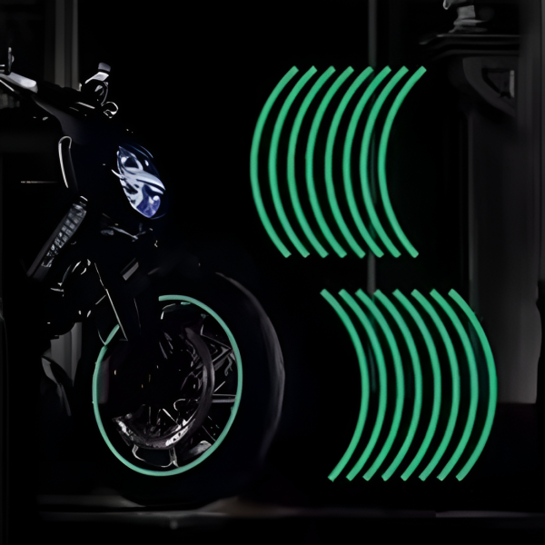 Universal Reflective Wheel Stickers Set | Rim Stripe Decal Tape – Reflective Rim Tape | Wheel Stripe Decal Trim For Motorcycle Wheels