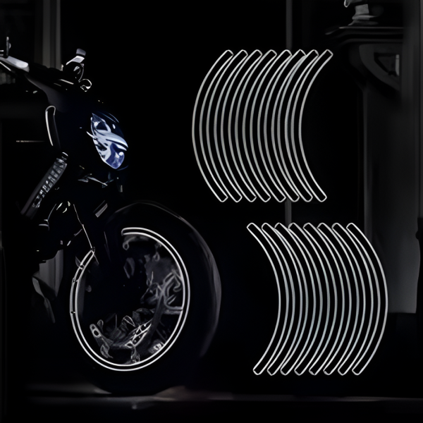 Universal Reflective Wheel Stickers Set | Rim Stripe Decal Tape – Reflective Rim Tape | Wheel Stripe Decal Trim For Motorcycle Wheels