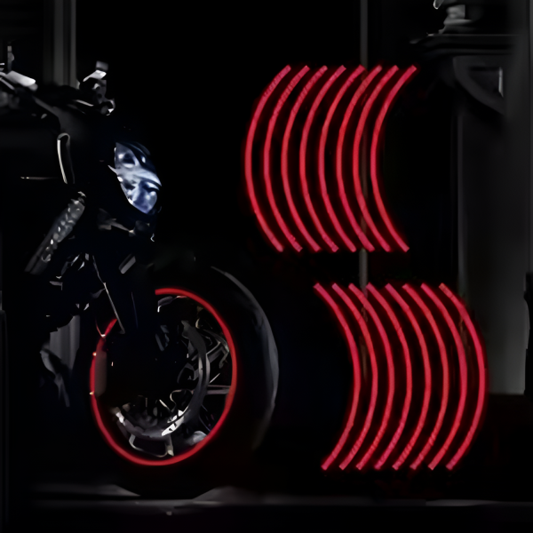 Universal Reflective Wheel Stickers Set | Rim Stripe Decal Tape – Reflective Rim Tape | Wheel Stripe Decal Trim For Motorcycle Wheels