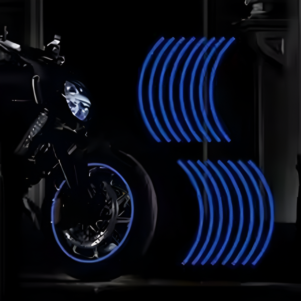 Universal Reflective Wheel Stickers Set | Rim Stripe Decal Tape – Reflective Rim Tape | Wheel Stripe Decal Trim For Motorcycle Wheels