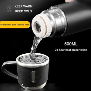 Vacuum Flask Bottle & Cup Stainless Steel Vacuum Flask Set (random Color)