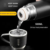 Vacuum Flask Bottle & Cup Stainless Steel Vacuum Flask Set (random Color)