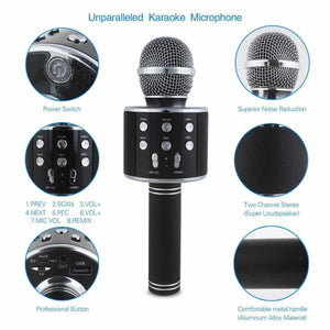 Ws-858 Wireless Bluetooth Handheld Karaoke Portable Microphone With Built-in Rechargeable Speaker (random Color)